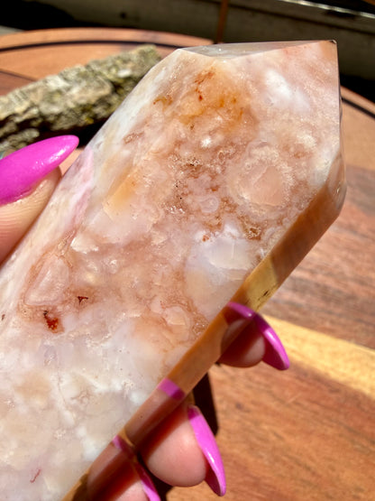 CARNELIAN FLOWER AGATE TOWER