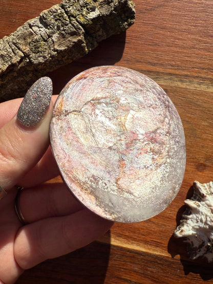 FLASHY LEPIDOLITE PALM STONE