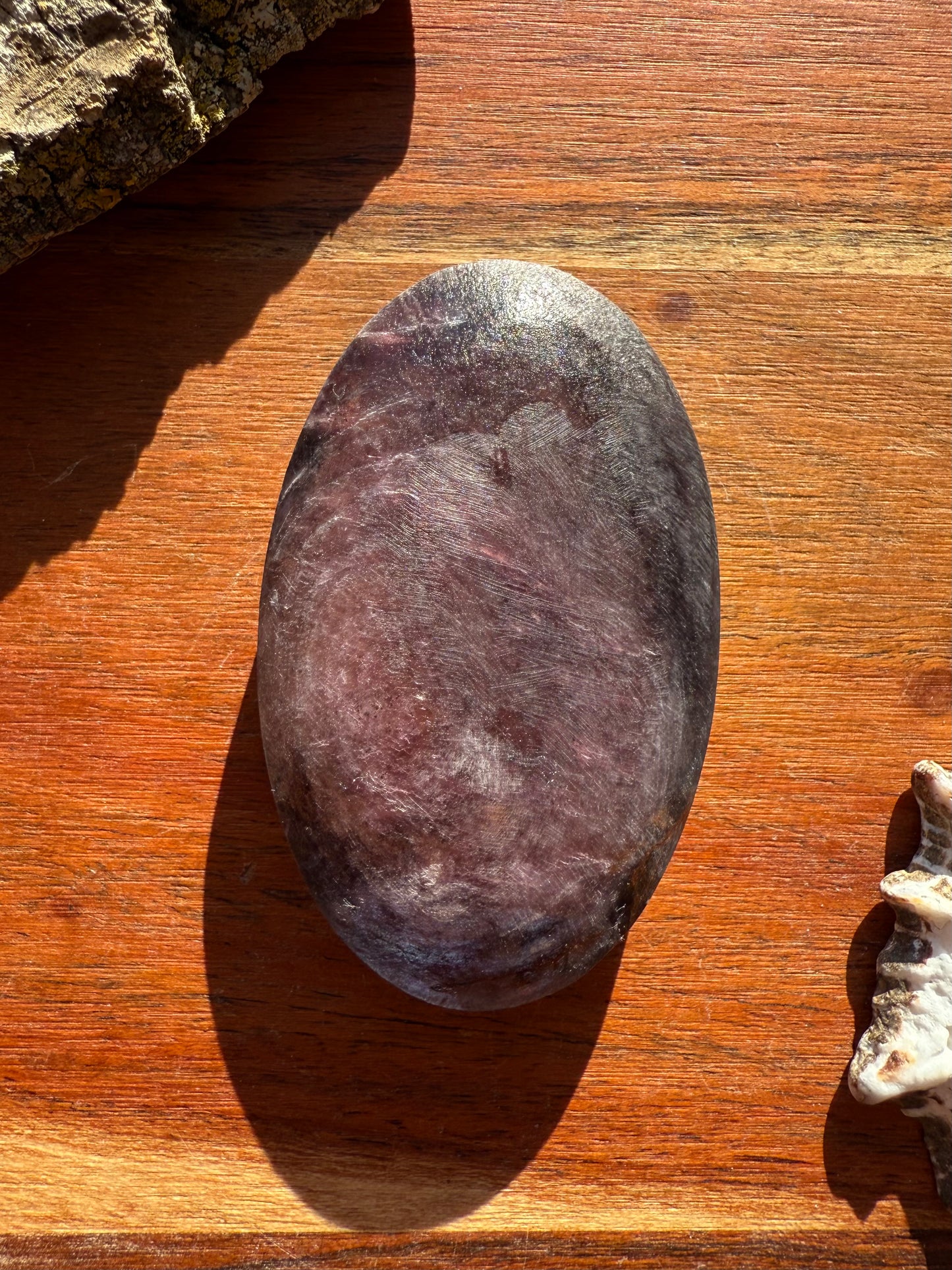 FLASHY LEPIDOLITE PALM STONE