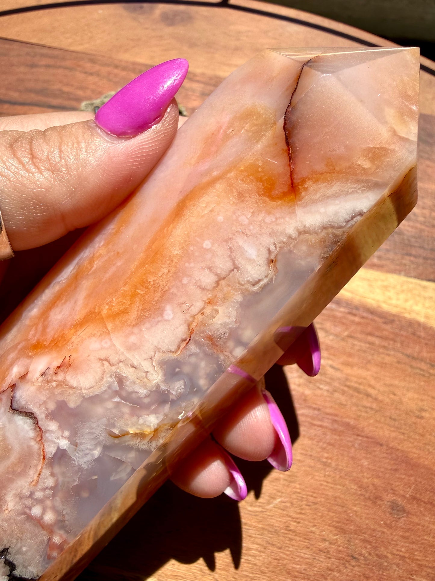 CARNELIAN FLOWER AGATE TOWER