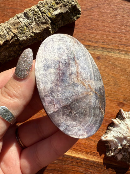 FLASHY LEPIDOLITE PALM STONE