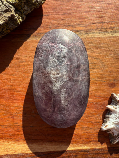 FLASHY LEPIDOLITE PALM STONE