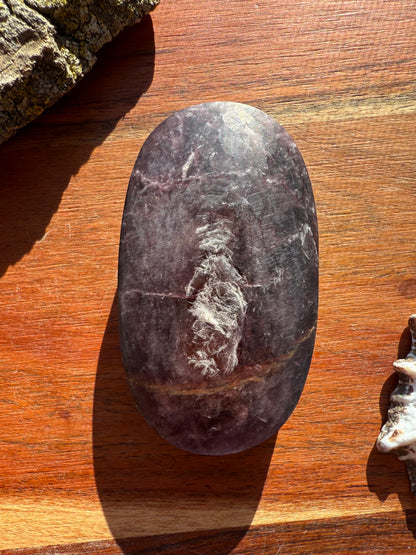 FLASHY LEPIDOLITE PALM STONE
