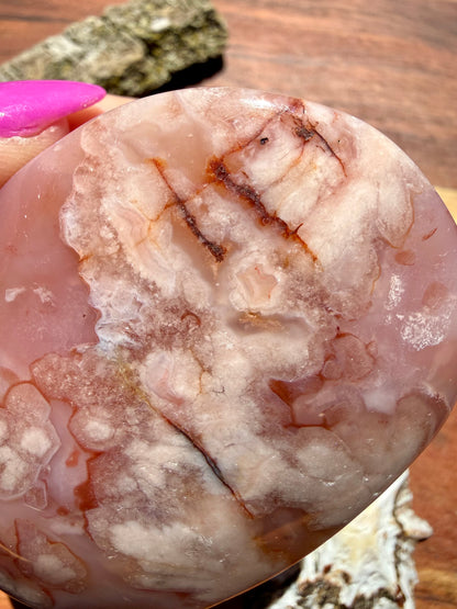 CARNELIAN FLOWER AGATE PALM STONE