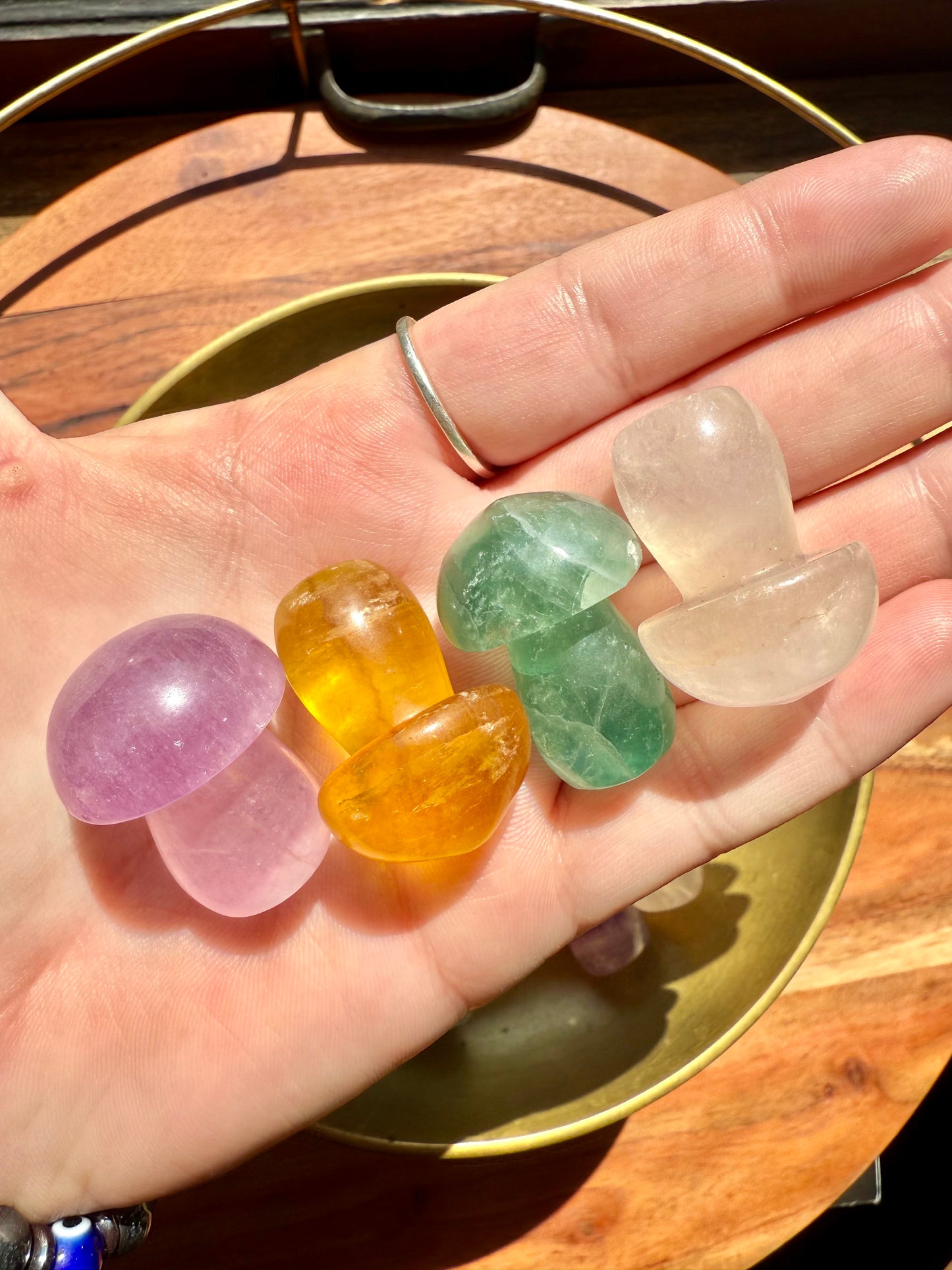 INTUITIVELY CHOSEN CANDY FLUORITE MUSHROOM CARVING [QTY. 1]