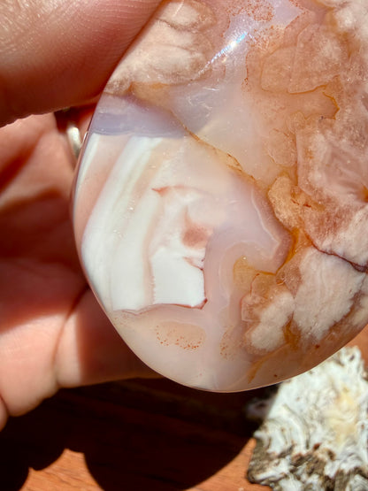 CARNELIAN FLOWER AGATE PALM STONE