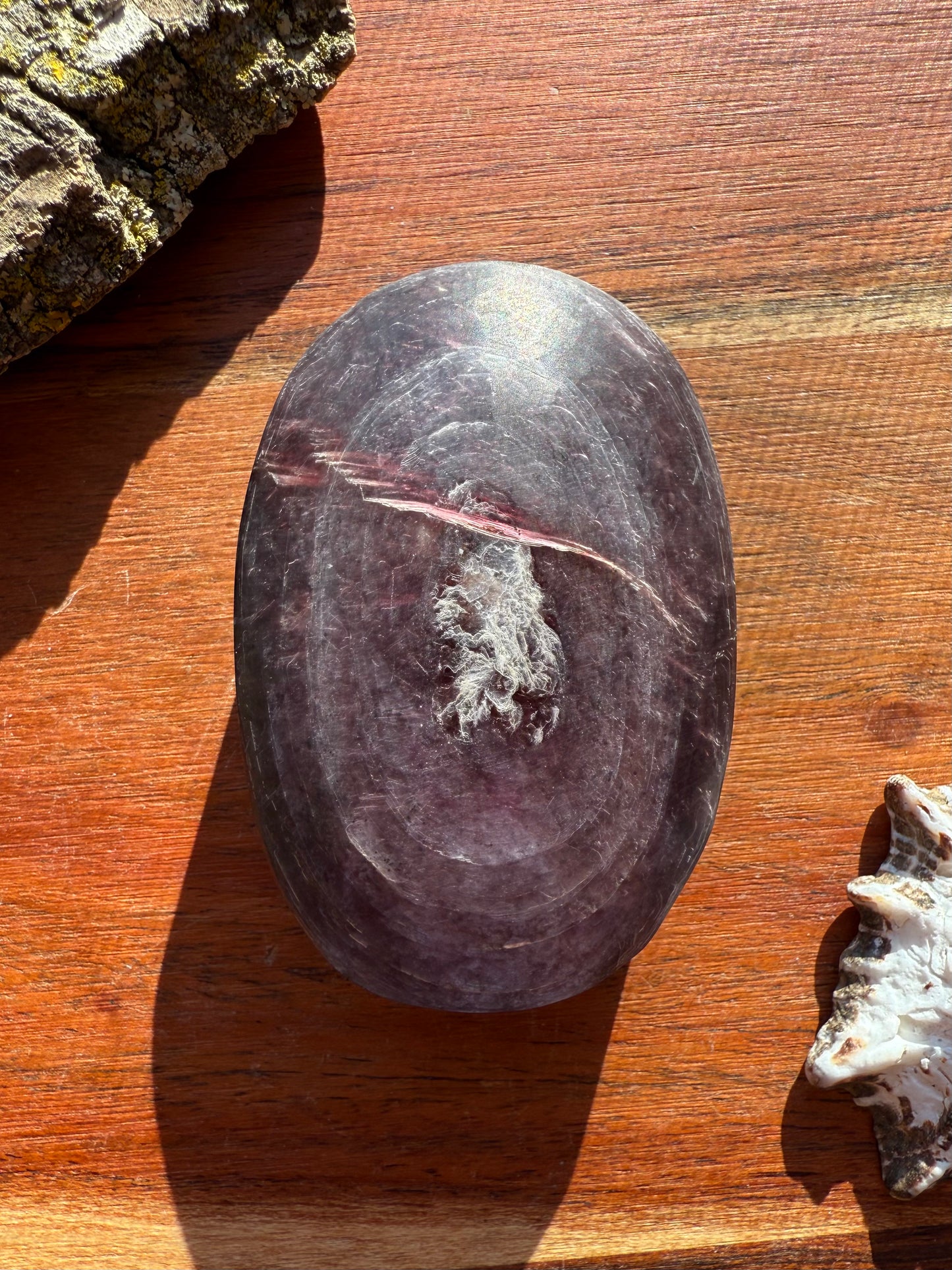 FLASHY LEPIDOLITE PALM STONE