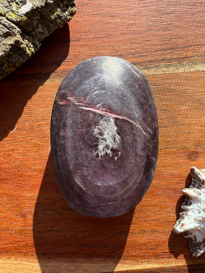 FLASHY LEPIDOLITE PALM STONE