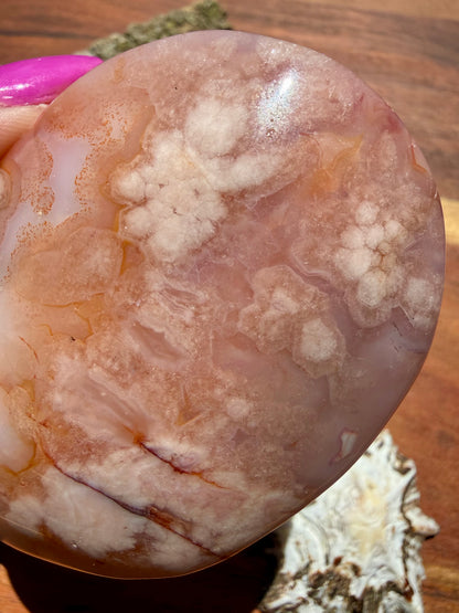 CARNELIAN FLOWER AGATE PALM STONE