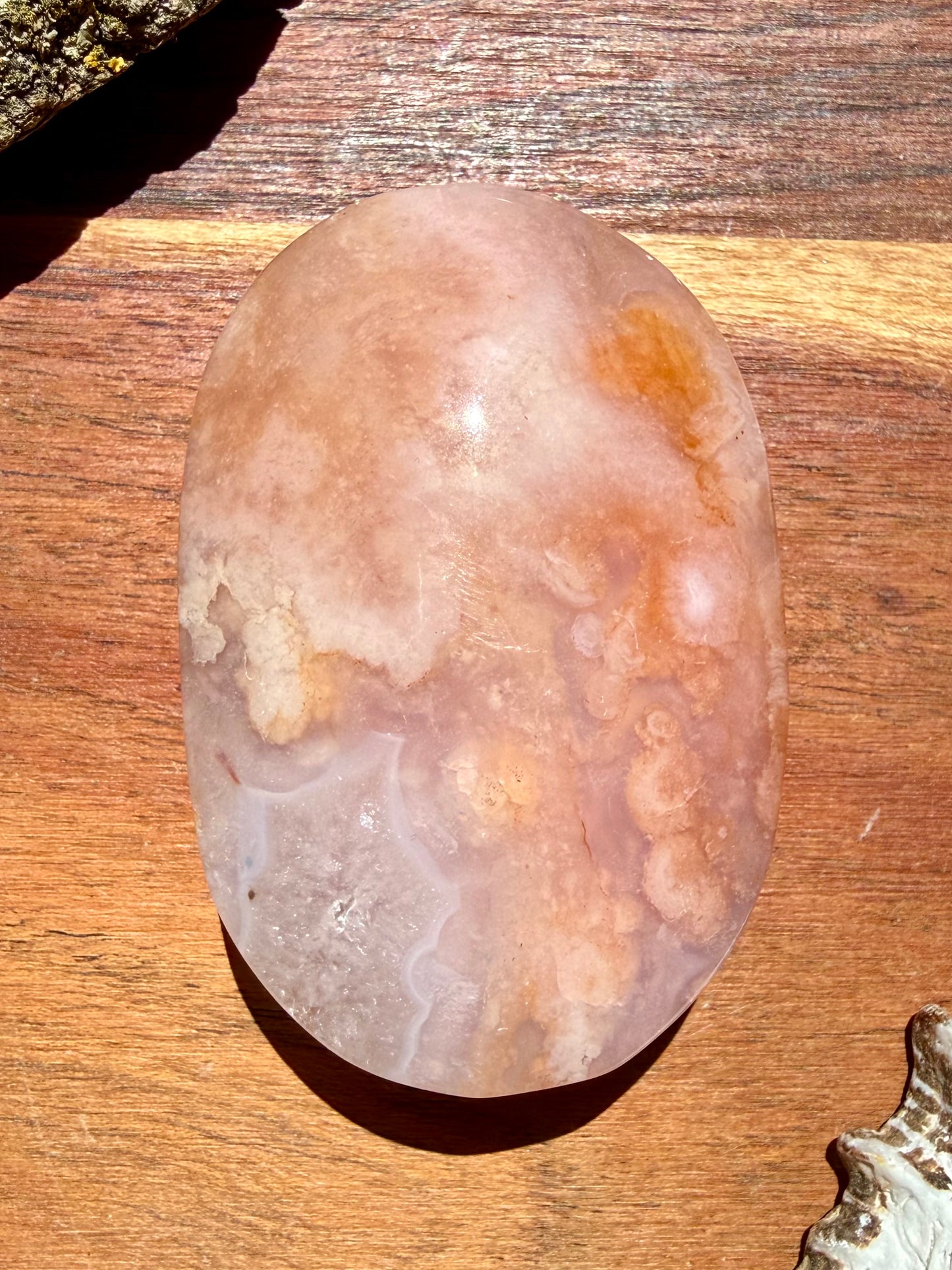 CARNELIAN FLOWER AGATE PALM STONE