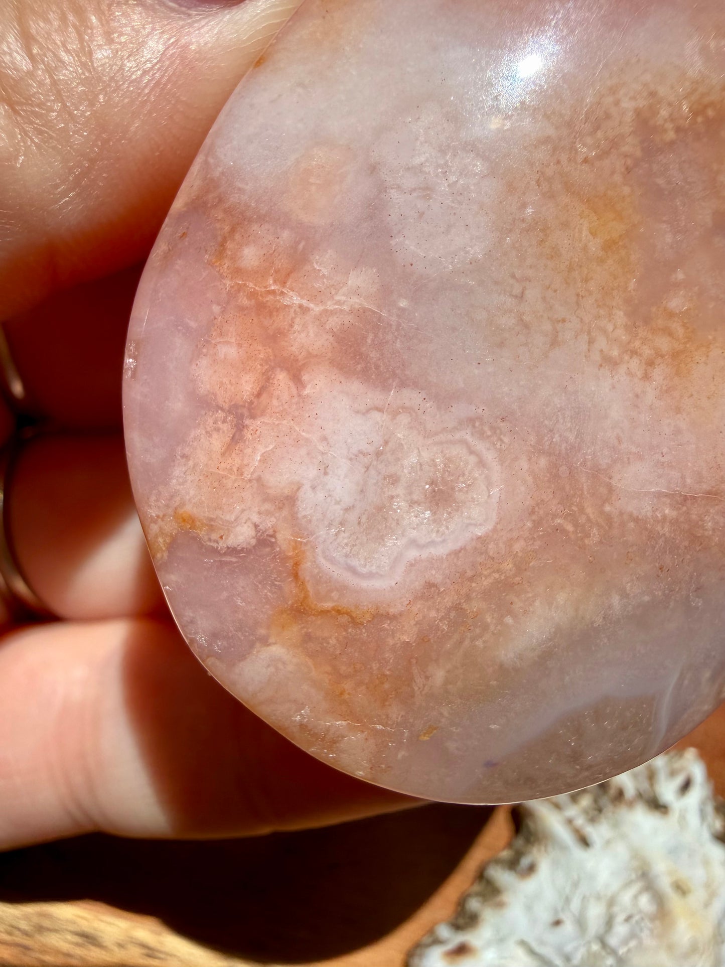 CARNELIAN FLOWER AGATE PALM STONE
