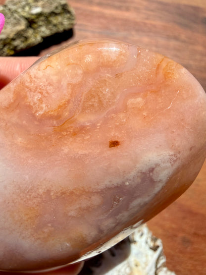 CARNELIAN FLOWER AGATE PALM STONE