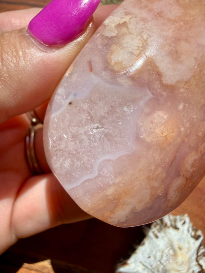 CARNELIAN FLOWER AGATE PALM STONE