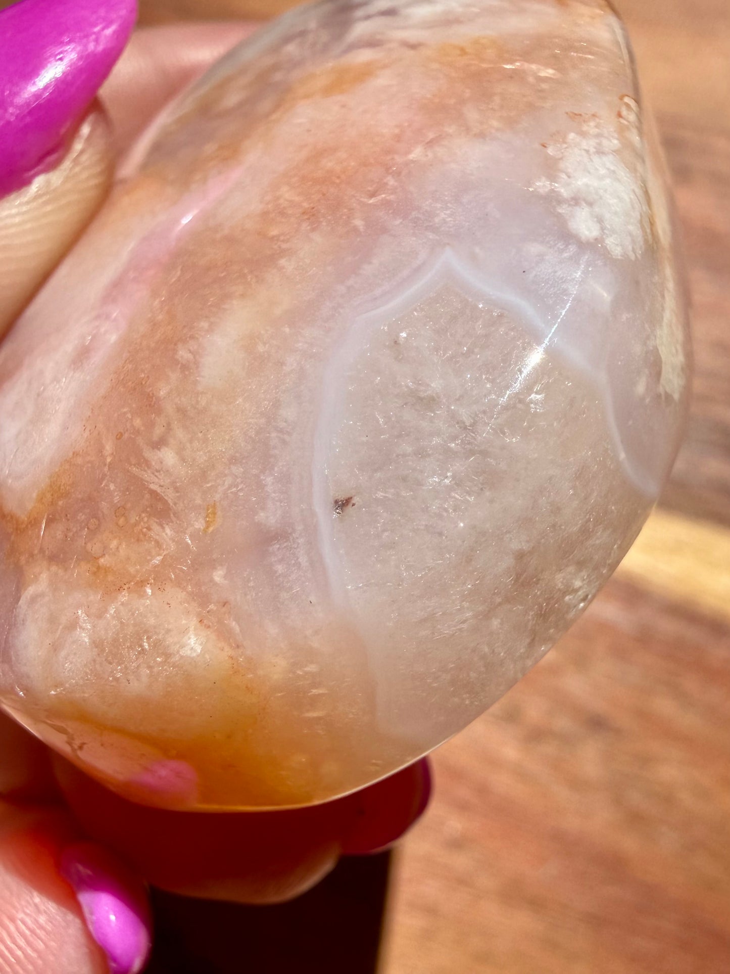 CARNELIAN FLOWER AGATE PALM STONE