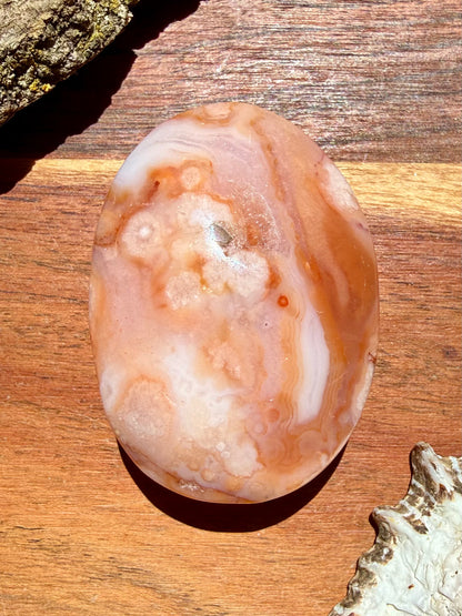 CARNELIAN FLOWER AGATE PALM STONE