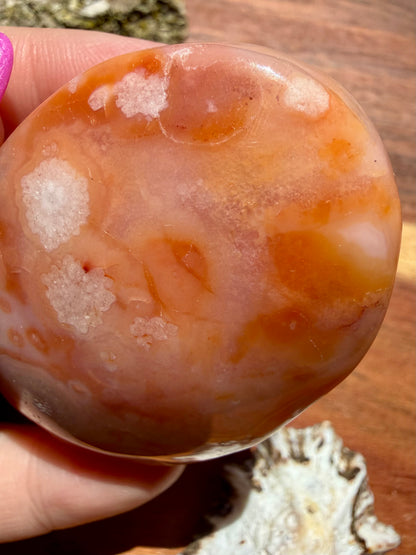 CARNELIAN FLOWER AGATE PALM STONE