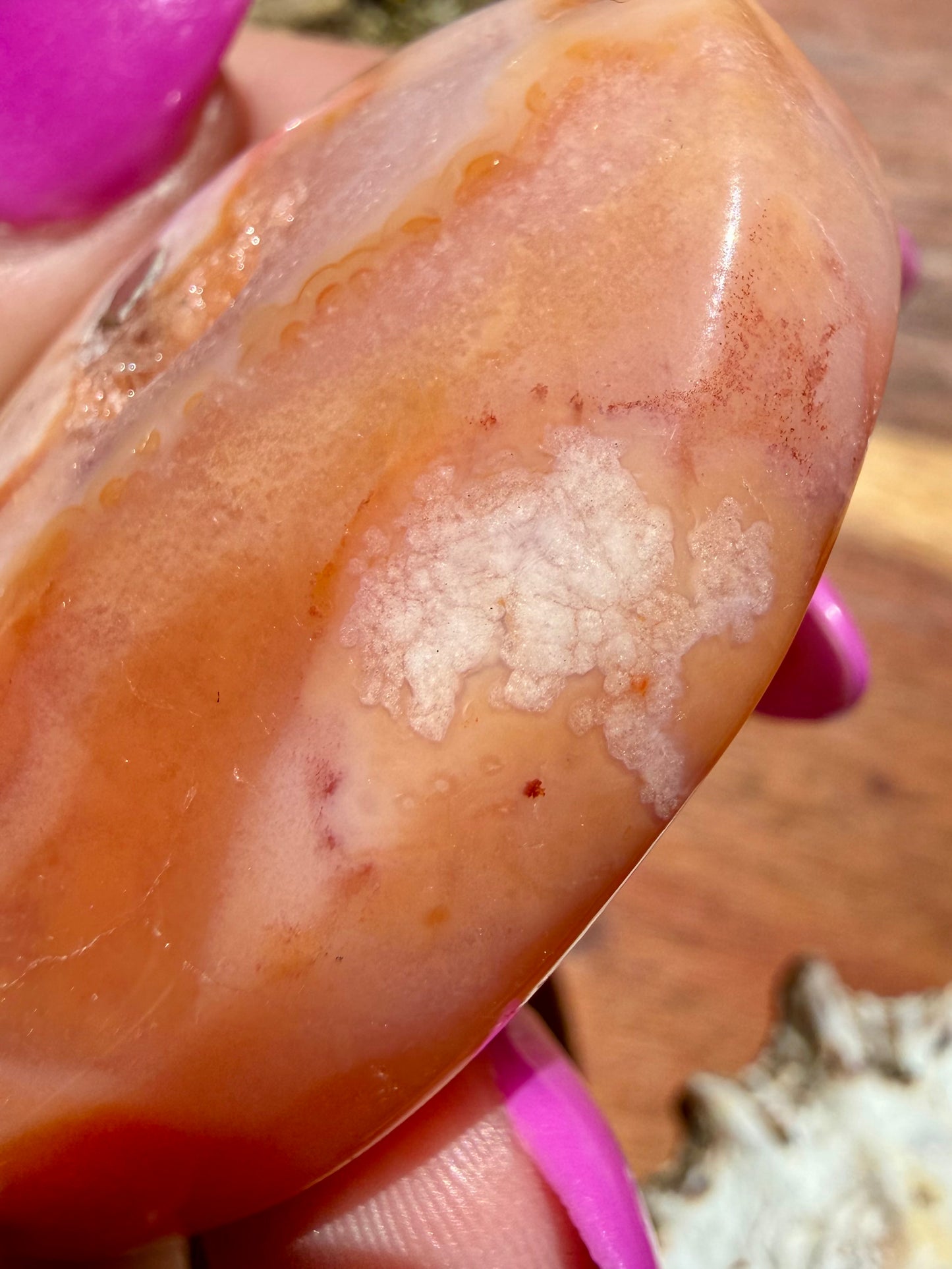 CARNELIAN FLOWER AGATE PALM STONE