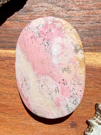 PINK PERUVIAN RHODONITE PALM STONE