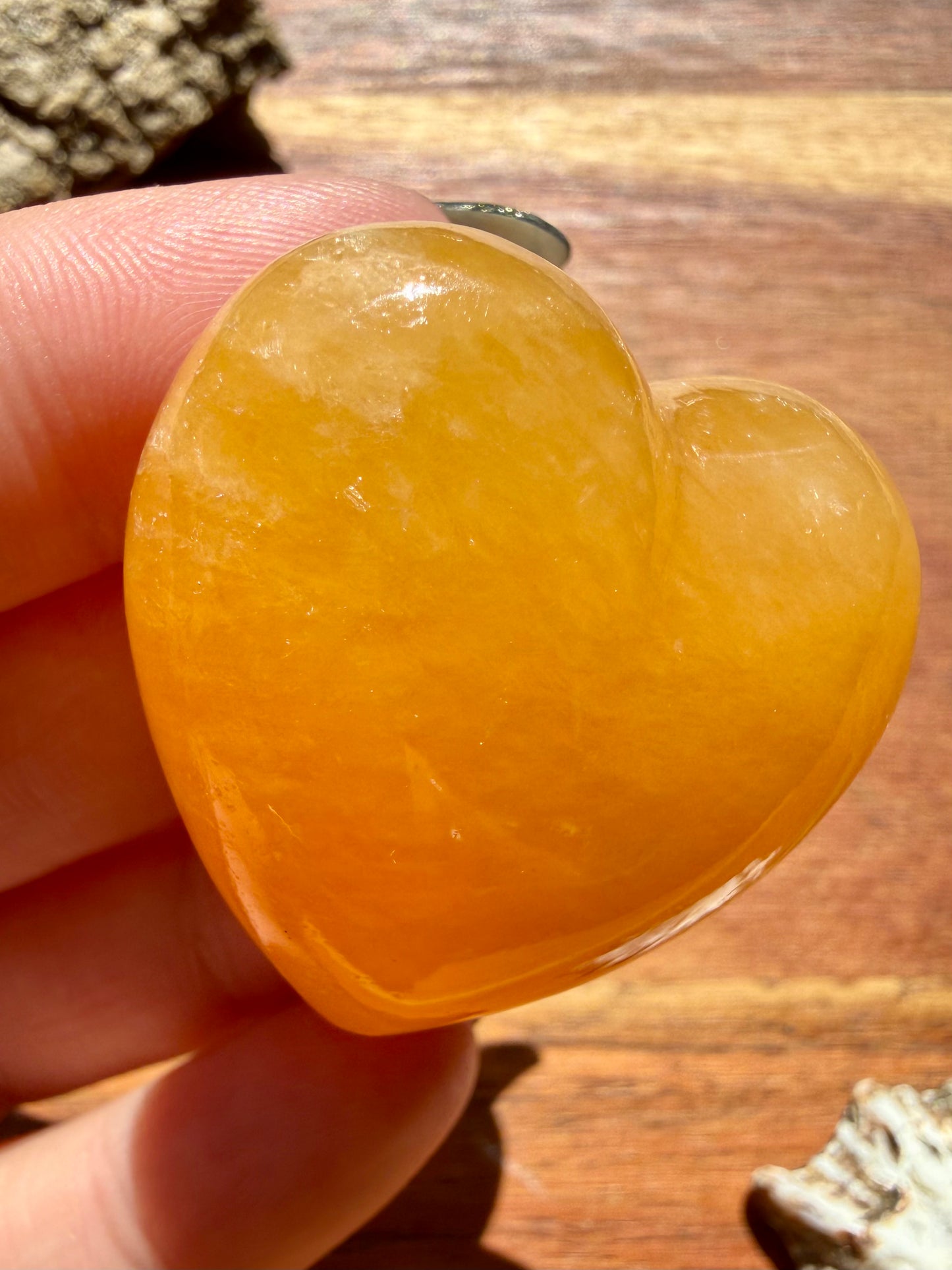 JUICY ORANGE CALCITE HEART