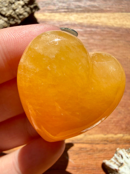 JUICY ORANGE CALCITE HEART