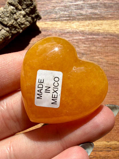 JUICY ORANGE CALCITE HEART