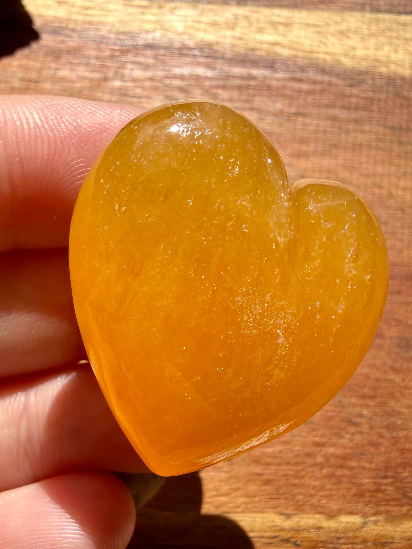 JUICY ORANGE CALCITE HEART