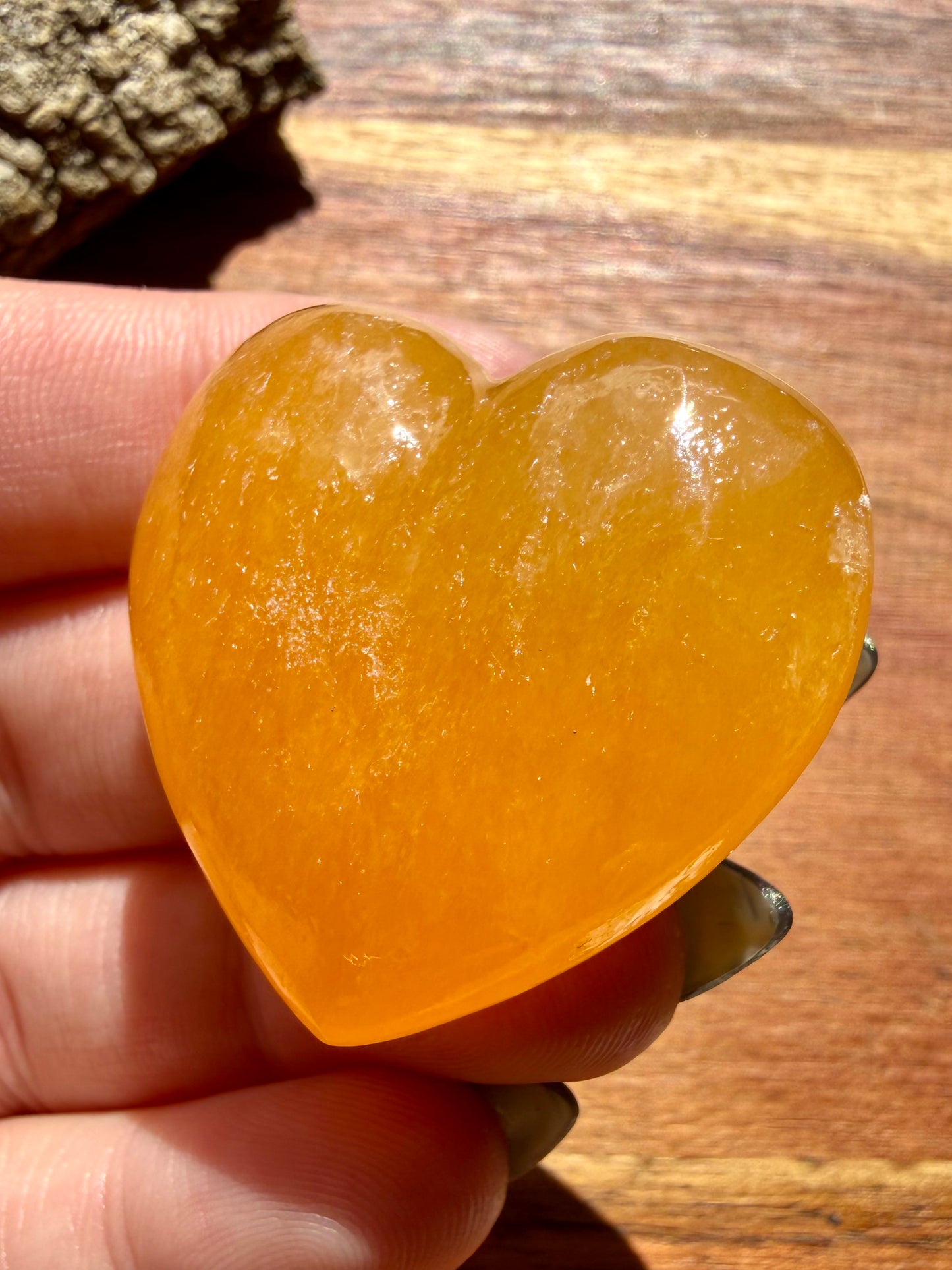 JUICY ORANGE CALCITE HEART