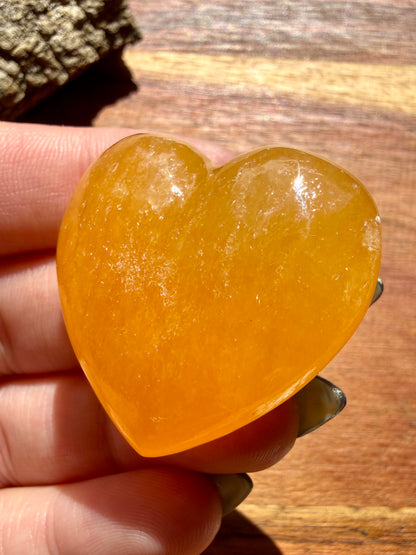 JUICY ORANGE CALCITE HEART