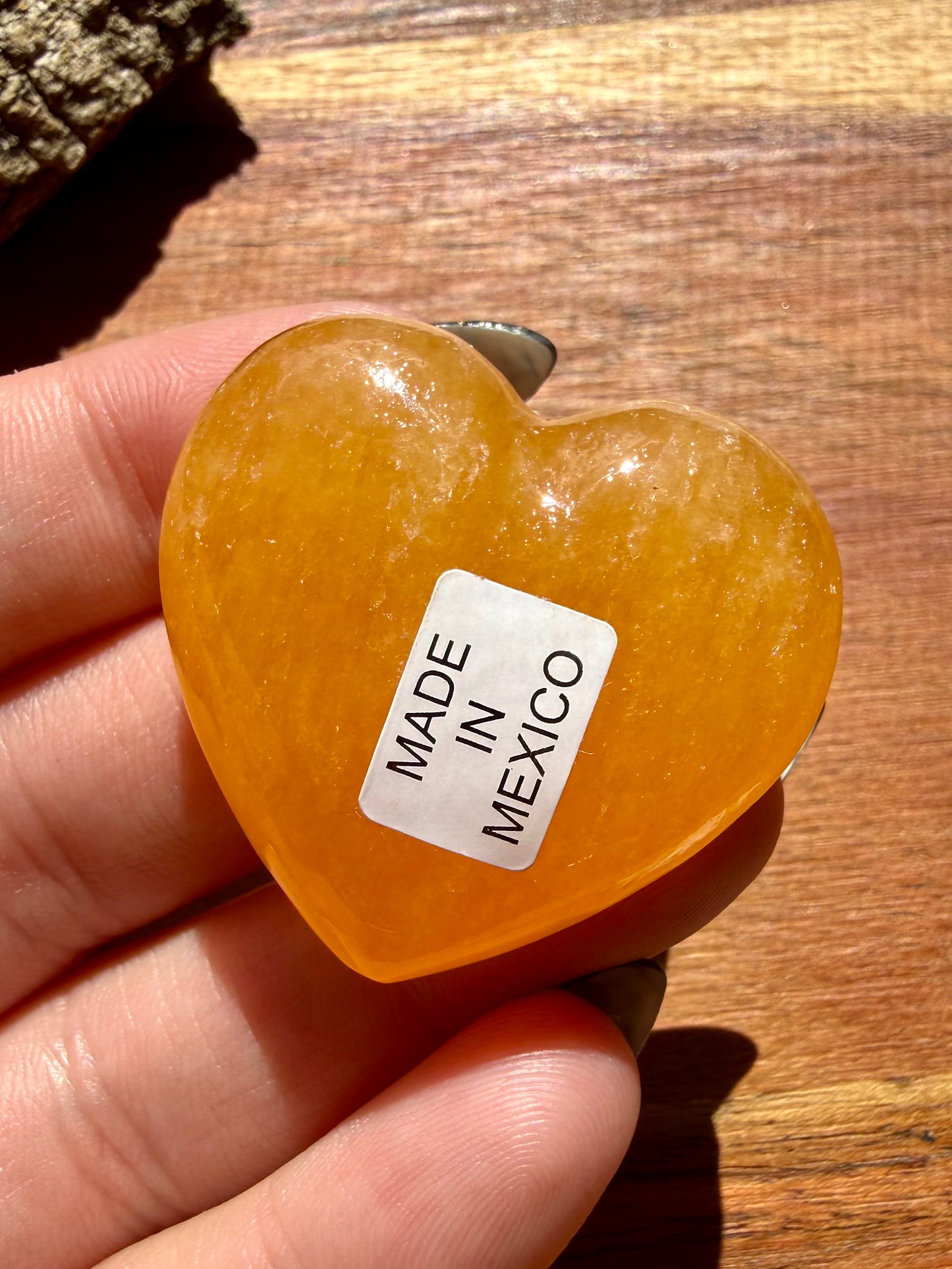 JUICY ORANGE CALCITE HEART