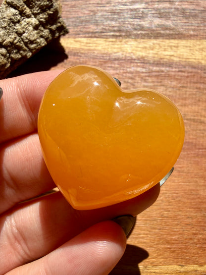 JUICY ORANGE CALCITE HEART