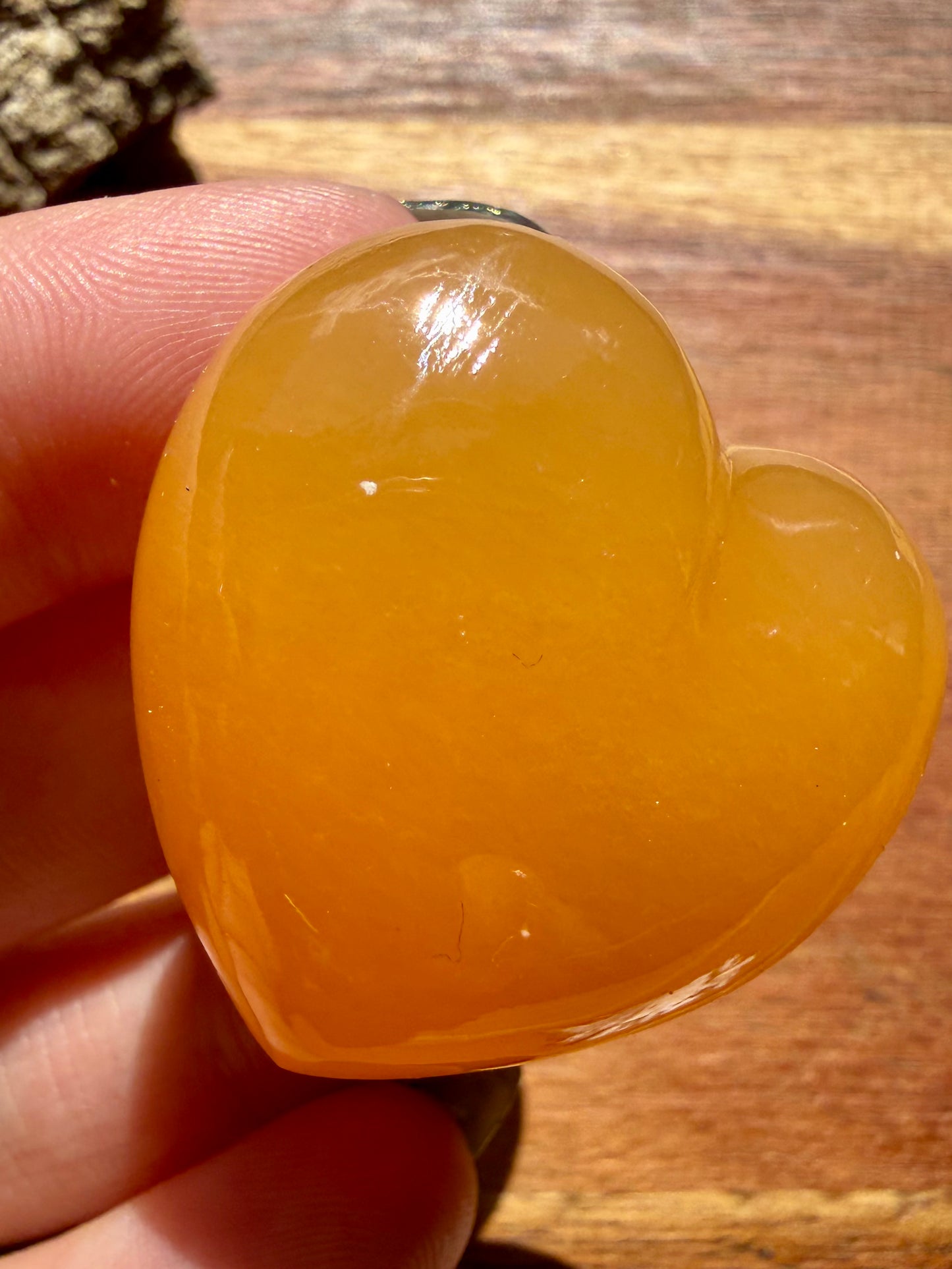 JUICY ORANGE CALCITE HEART