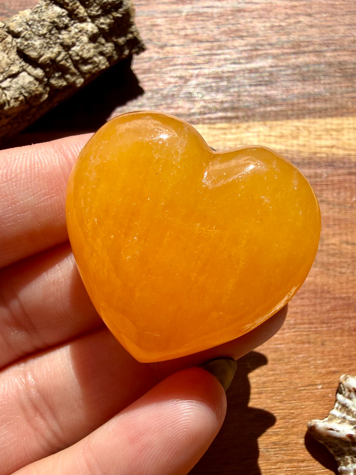 JUICY ORANGE CALCITE HEART