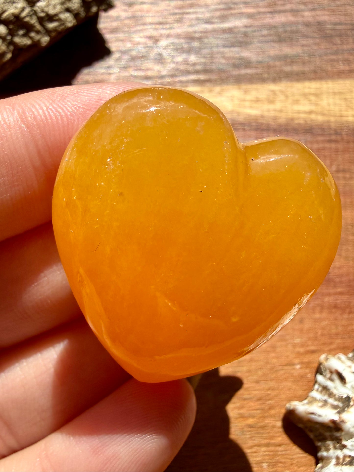 JUICY ORANGE CALCITE HEART