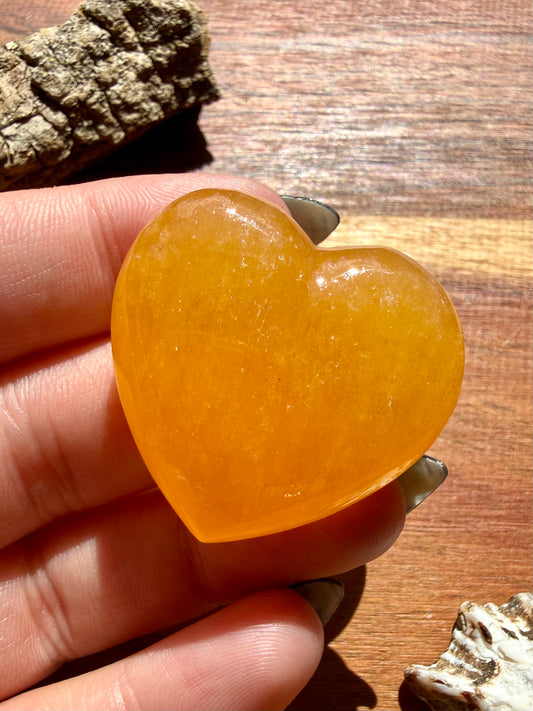 JUICY ORANGE CALCITE HEART