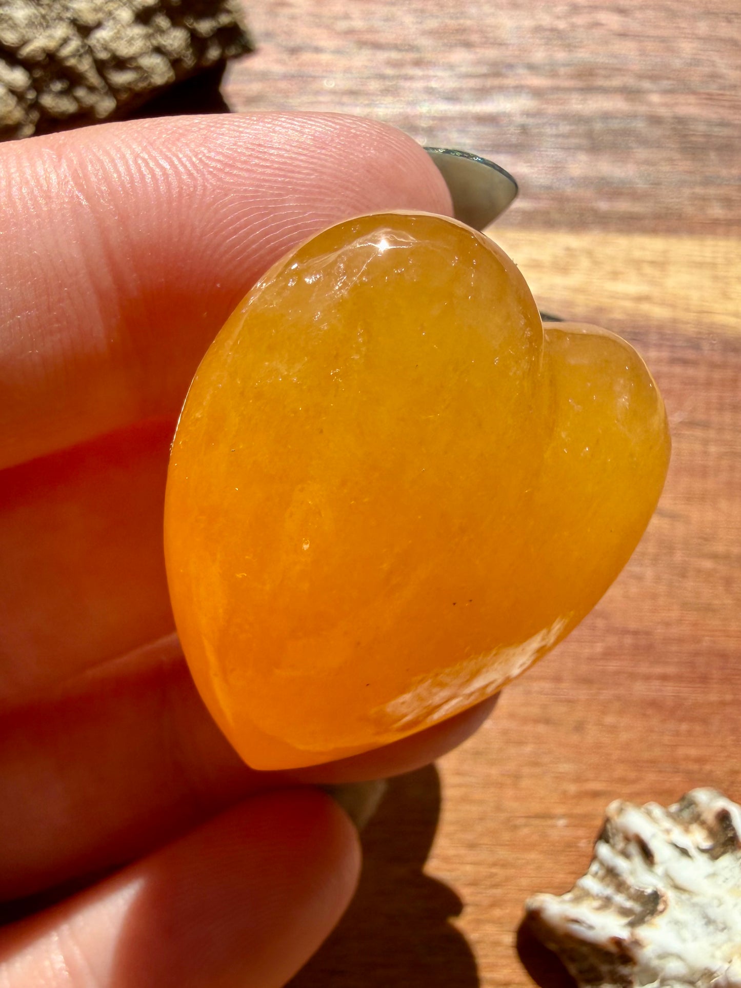 JUICY ORANGE CALCITE HEART