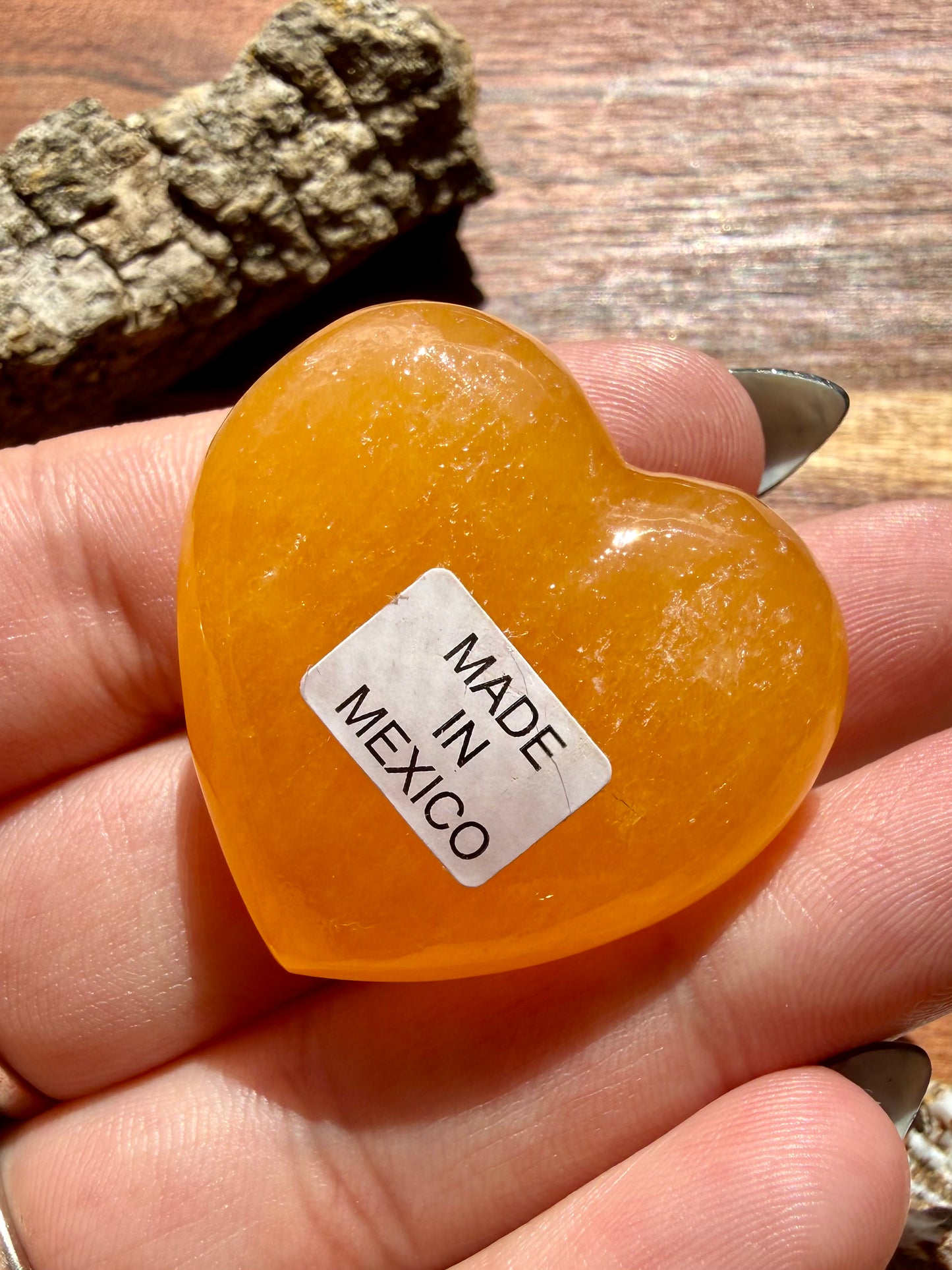 JUICY ORANGE CALCITE HEART