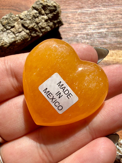 JUICY ORANGE CALCITE HEART