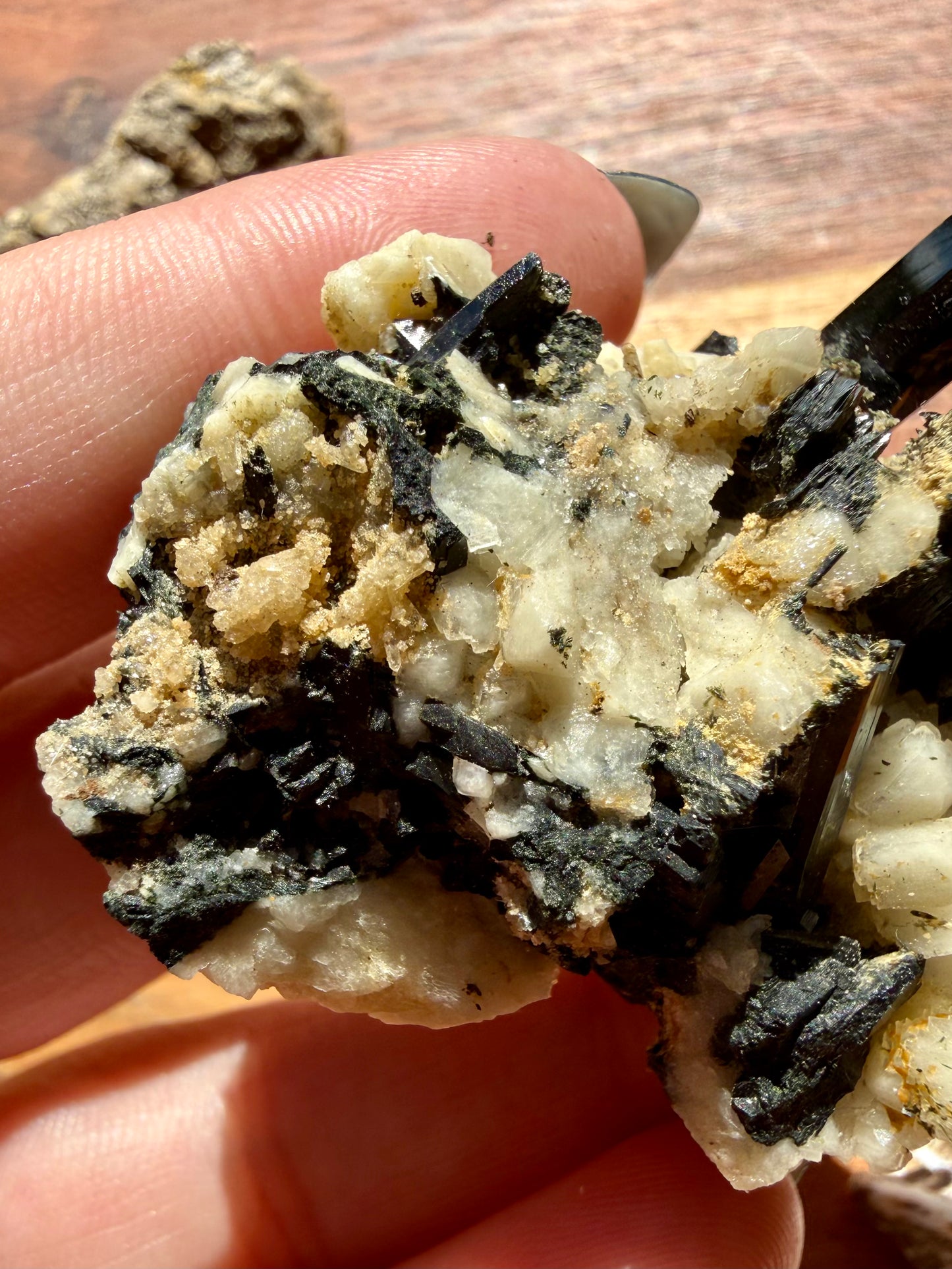 MOUNT MALOSA AEGIRINE ON FELDSPAR SPECIMEN
