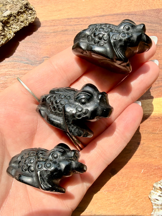 GOLD SHEEN OBSIDIAN MONEY TOAD
