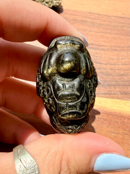 GOLD SHEEN OBSIDIAN MONEY TOAD