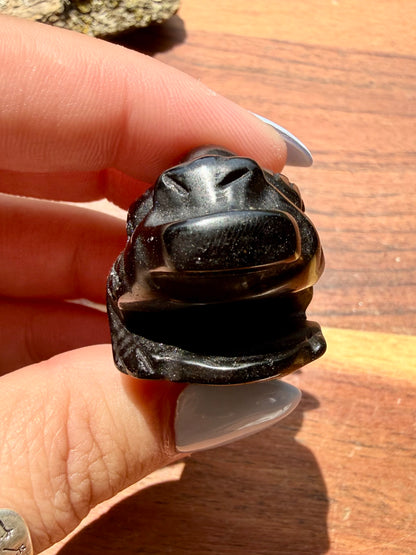 GOLD SHEEN OBSIDIAN MONEY TOAD