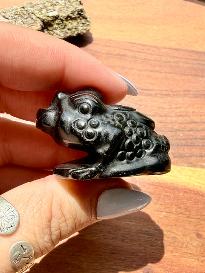 GOLD SHEEN OBSIDIAN MONEY TOAD