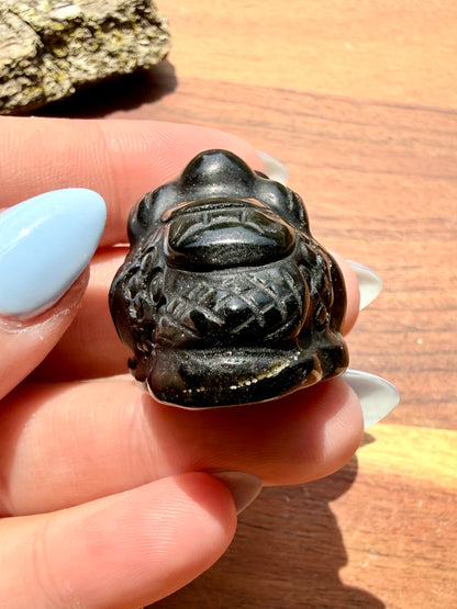 GOLD SHEEN OBSIDIAN MONEY TOAD