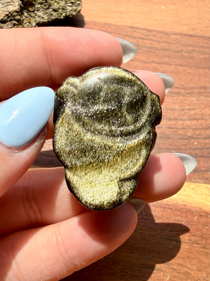 GOLD SHEEN OBSIDIAN MONEY TOAD