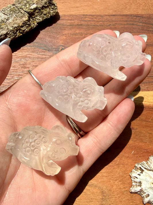 CLEAR QUARTZ MONEY TOAD