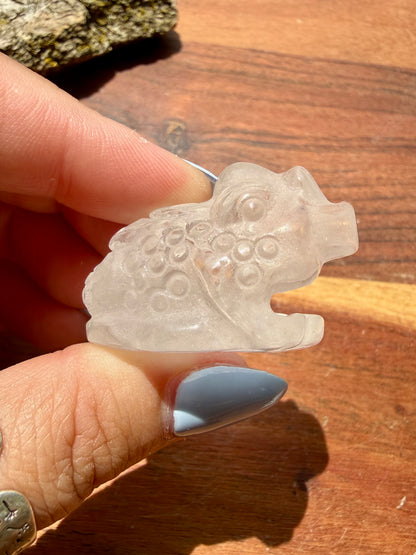 CLEAR QUARTZ MONEY TOAD