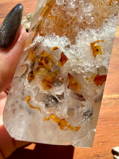 BRAZILIAN AGATE + QUARTZ TOWER