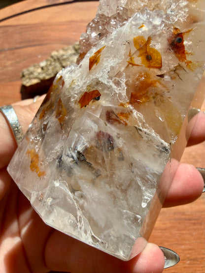 BRAZILIAN AGATE + QUARTZ TOWER