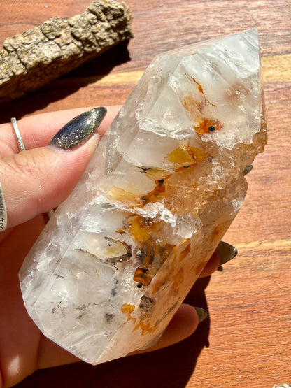 BRAZILIAN AGATE + QUARTZ TOWER