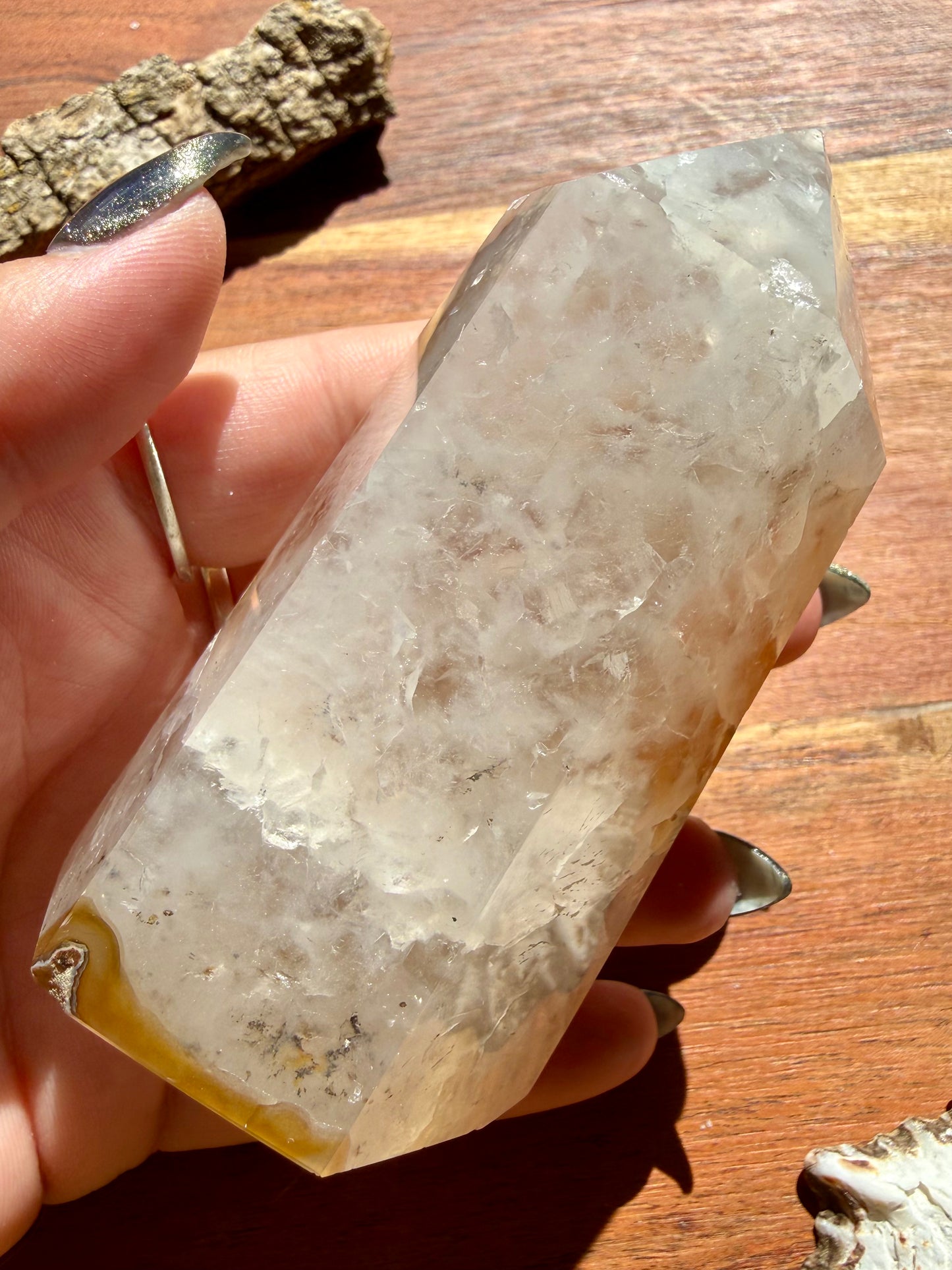 BRAZILIAN AGATE + QUARTZ TOWER
